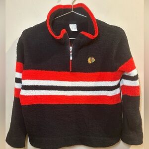 Kashwere Detroit Red Wings NHL Hockey Quarter Zip Sweater Youth 8-9 Red Black